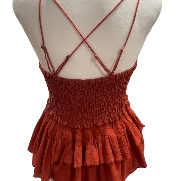 Free People Intimately Adella Cami in Winding Roads (Terra Cotta) Size Large - Picture 5 of 7